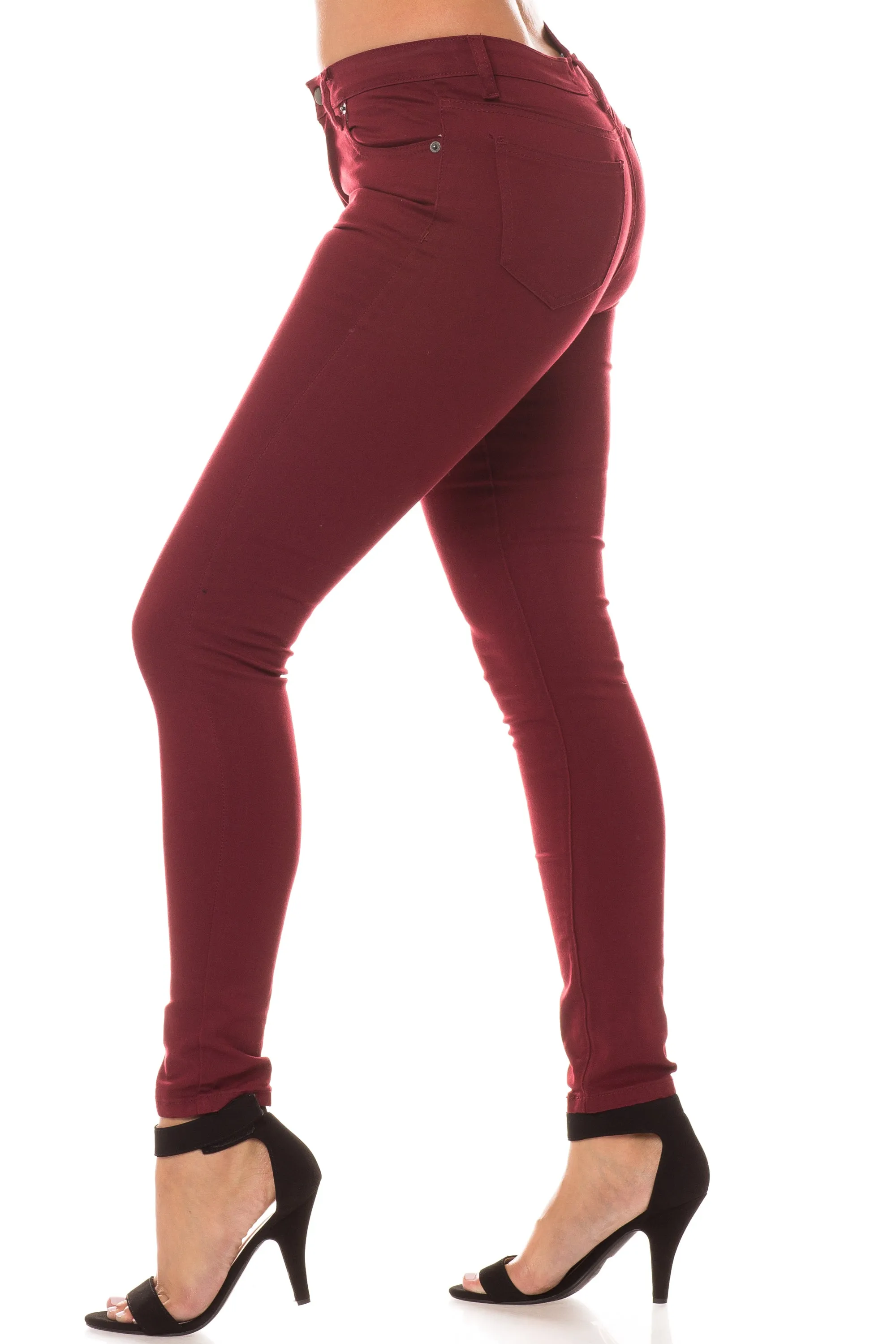 4252 Women's High Waisted Skinny Color Jeans