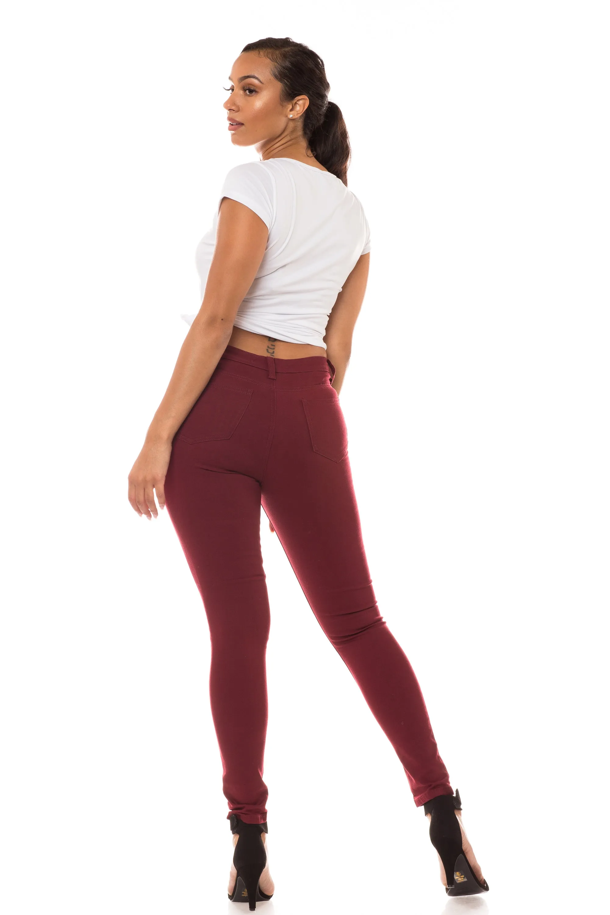 4252 Women's High Waisted Skinny Color Jeans