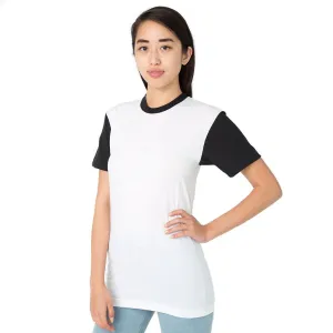 American Apparel Unisex White/Black 50/50 Short Sleeve Tee