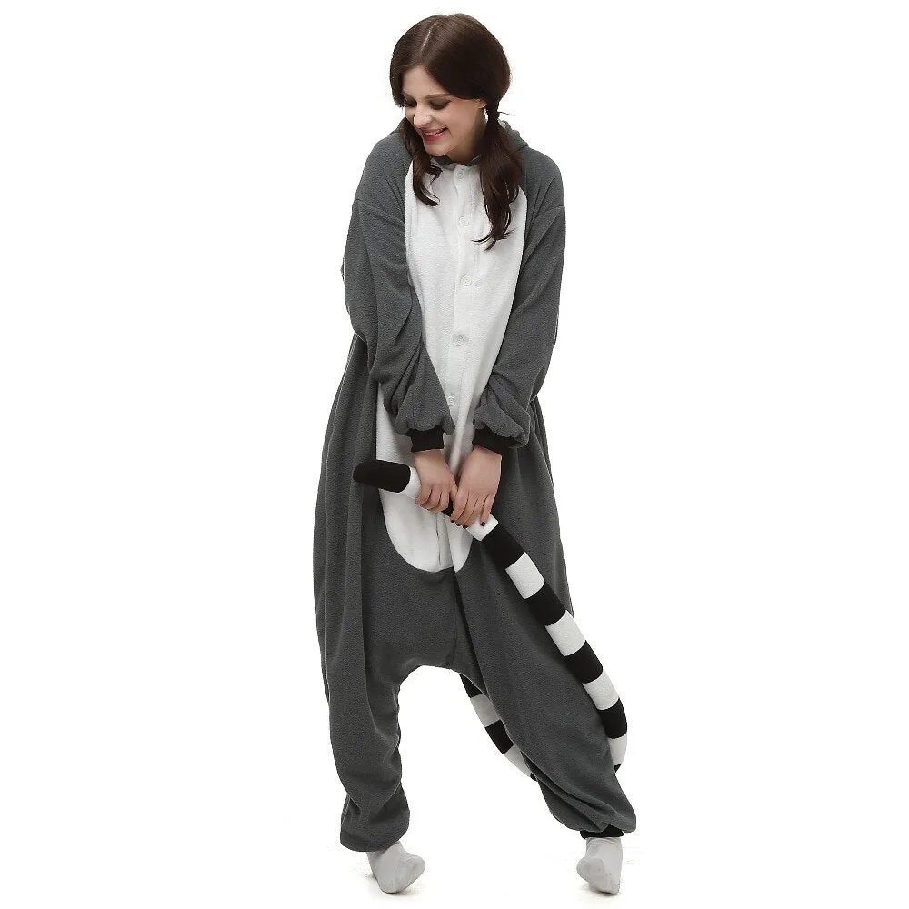 Animal Lemur Kigurumi Onesie Unsiex Adult Pijama