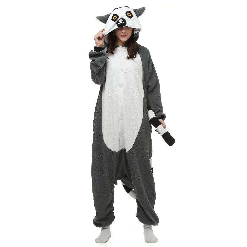 Animal Lemur Kigurumi Onesie Unsiex Adult Pijama