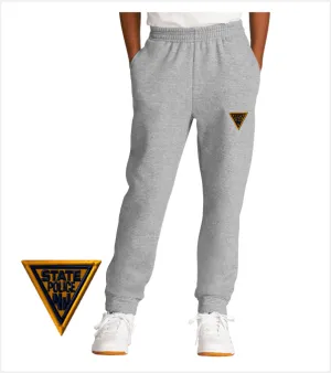 Athletic Grey JOGGER Pocketed Sweatpants with Iconic Embroidered Logo