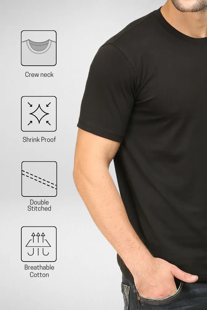 Black and Grey Melange Plain T-shirts Combo for Men