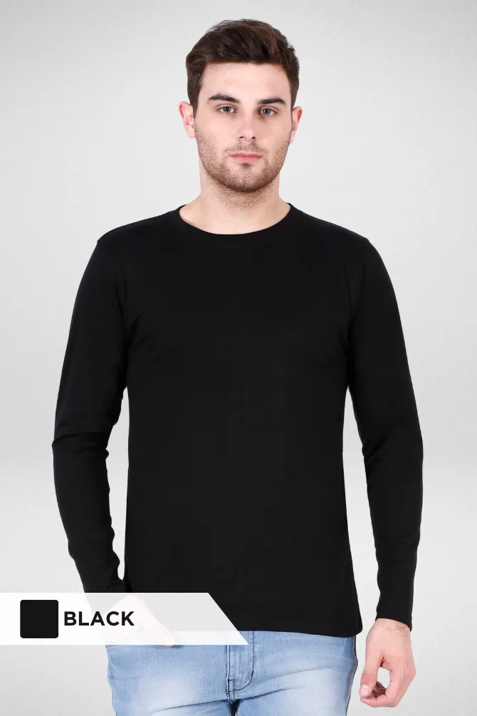 Black and Navy Blue Full Sleeve T-Shirts Combo for Men