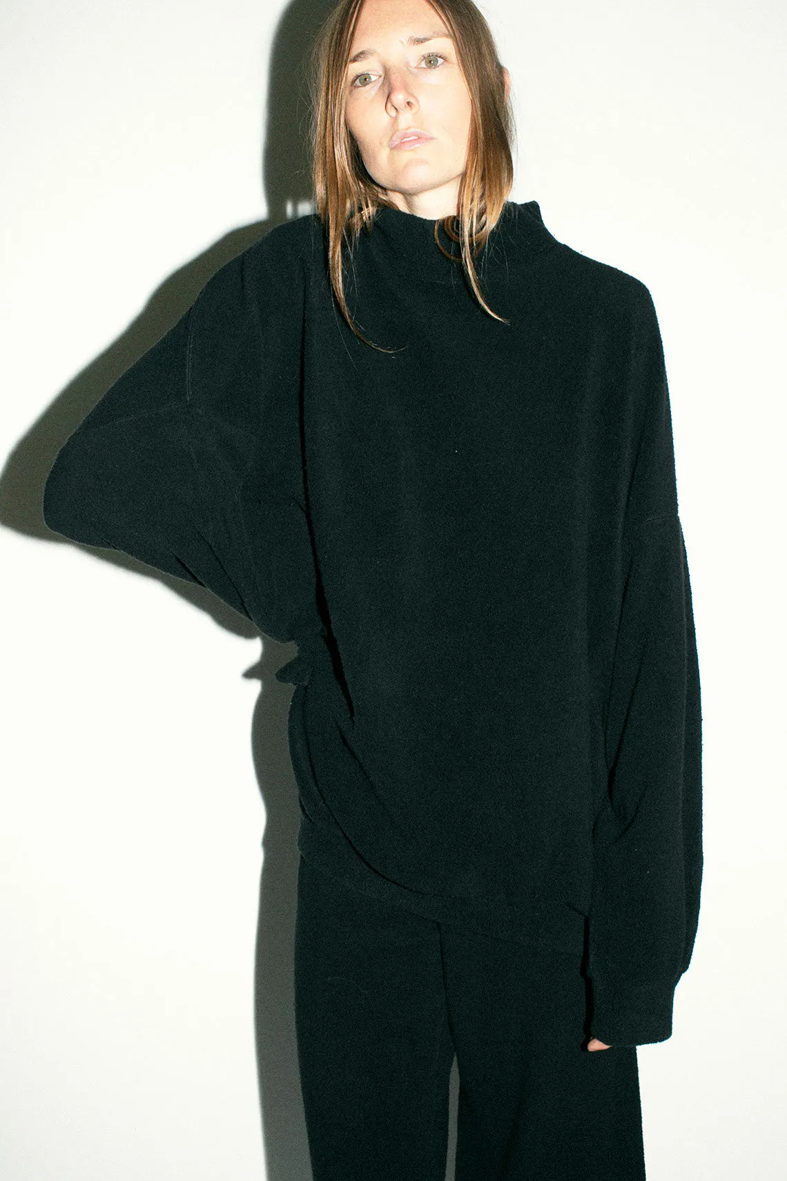 Black George Sherpa Sweatshirt