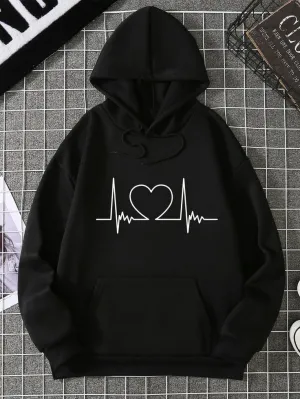 BLACK HOODIE HEART VEIN