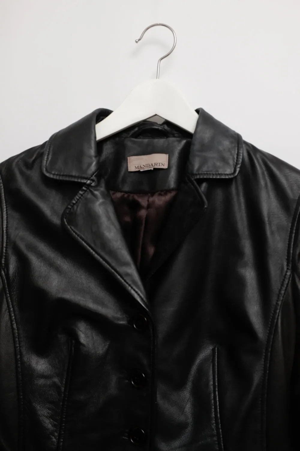 BLACK LEATHER VINTAGE BLAZER