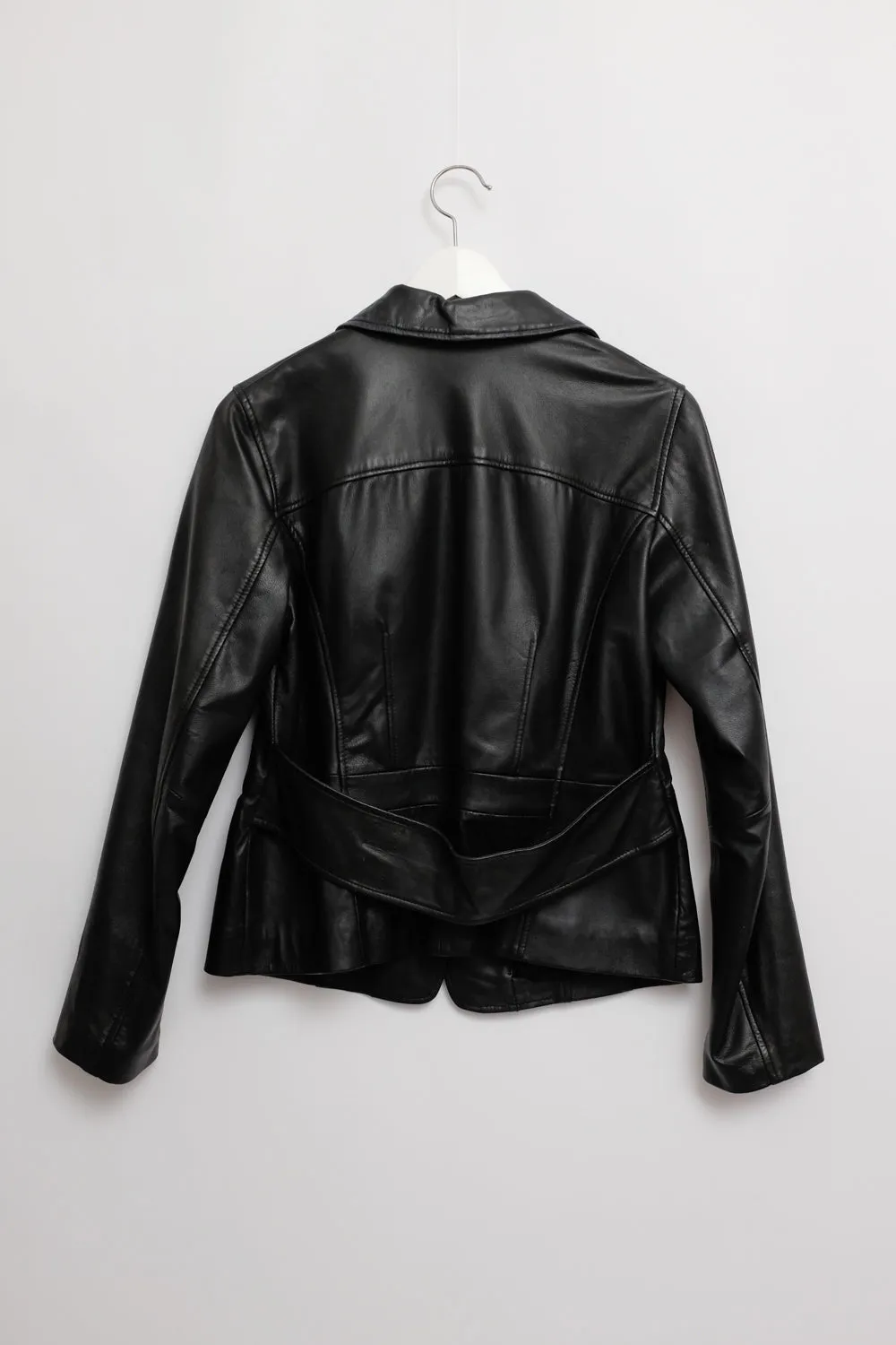 BLACK LEATHER VINTAGE BLAZER