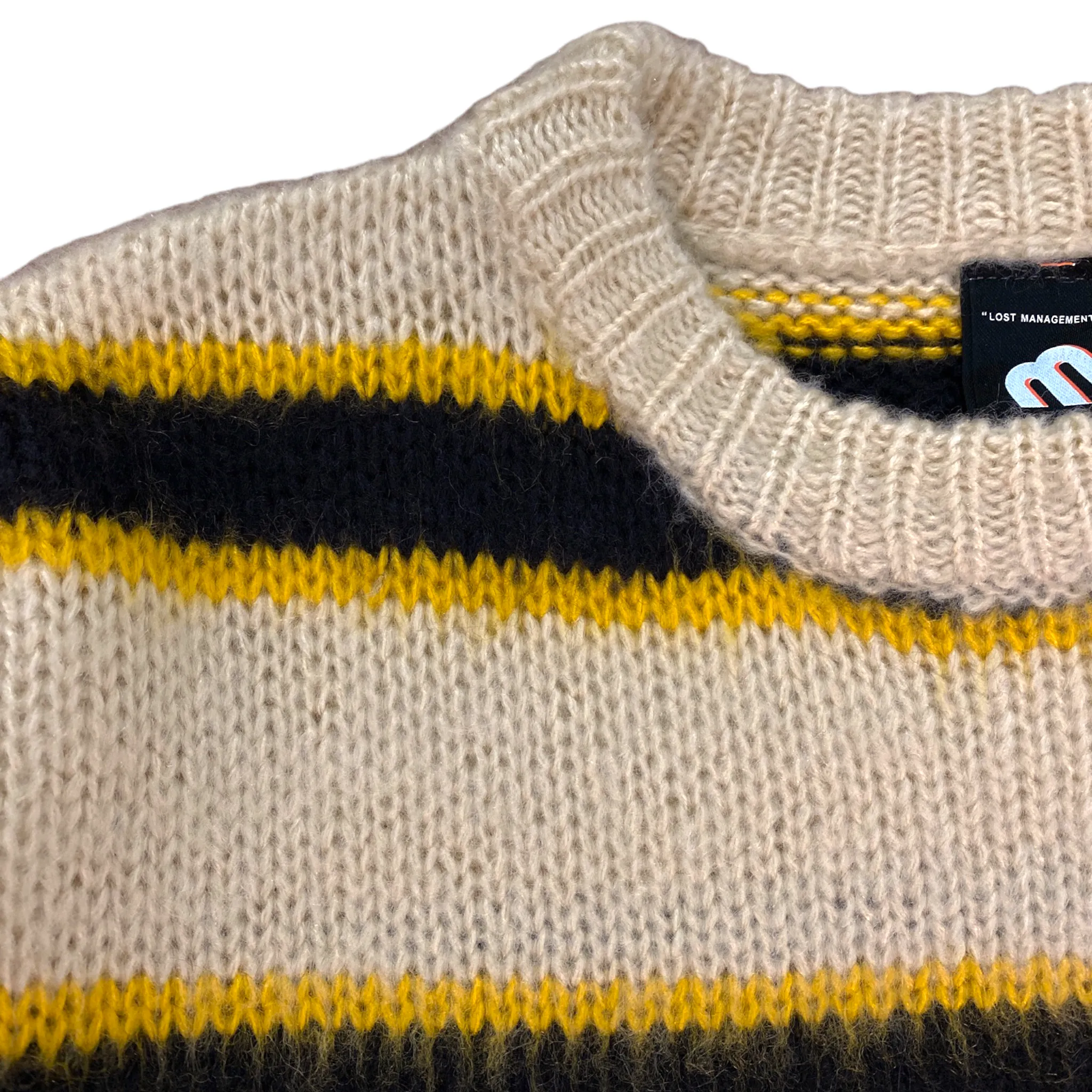 Boxy fit lofty mohair striped sweater - final sale