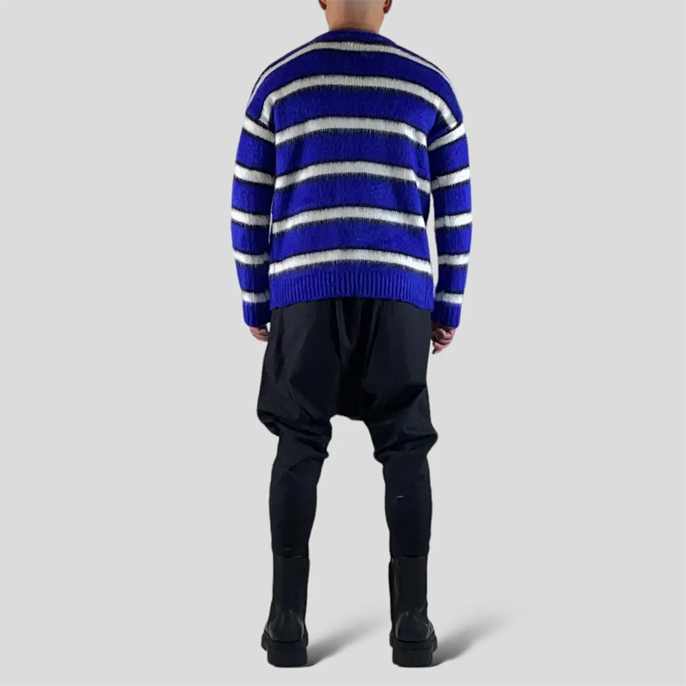 Boxy fit lofty mohair striped sweater - final sale