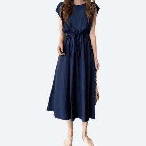 Casual Drawstring Waist Midi Dresses