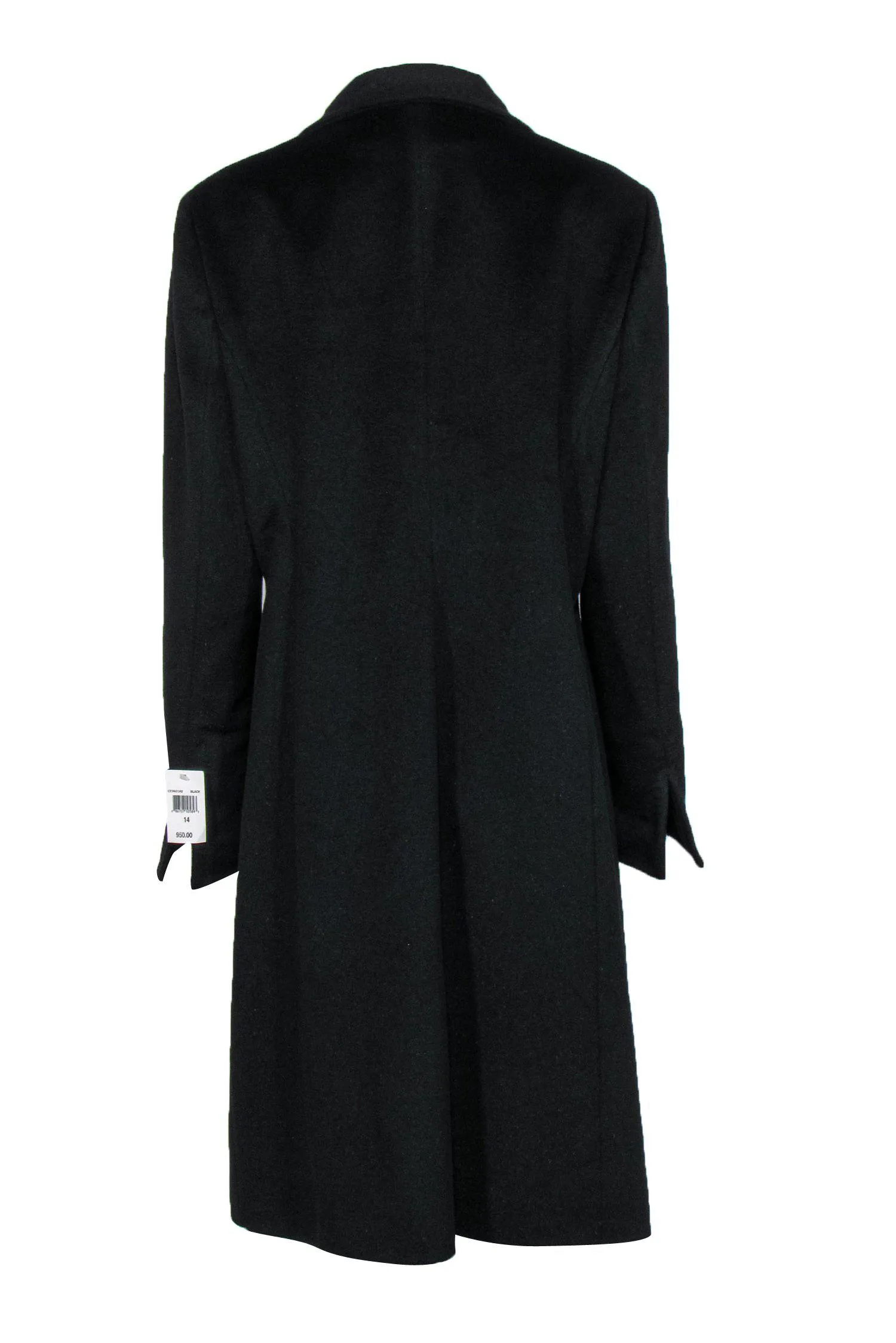 Cinzia Rocca - Black Angora & Wool Longline Overcoat Sz 14