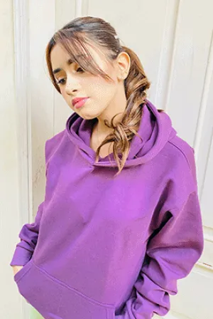 Dark Purple Drop Shoulder Hoodie - UNISEX