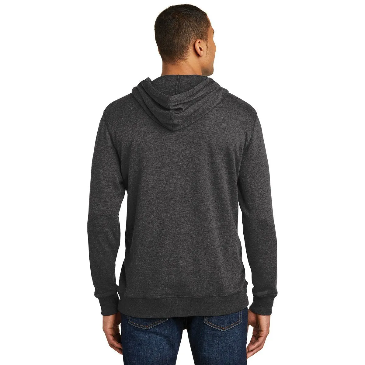 District Made Men's Heathered Black Lightweight Fleece Hoodie