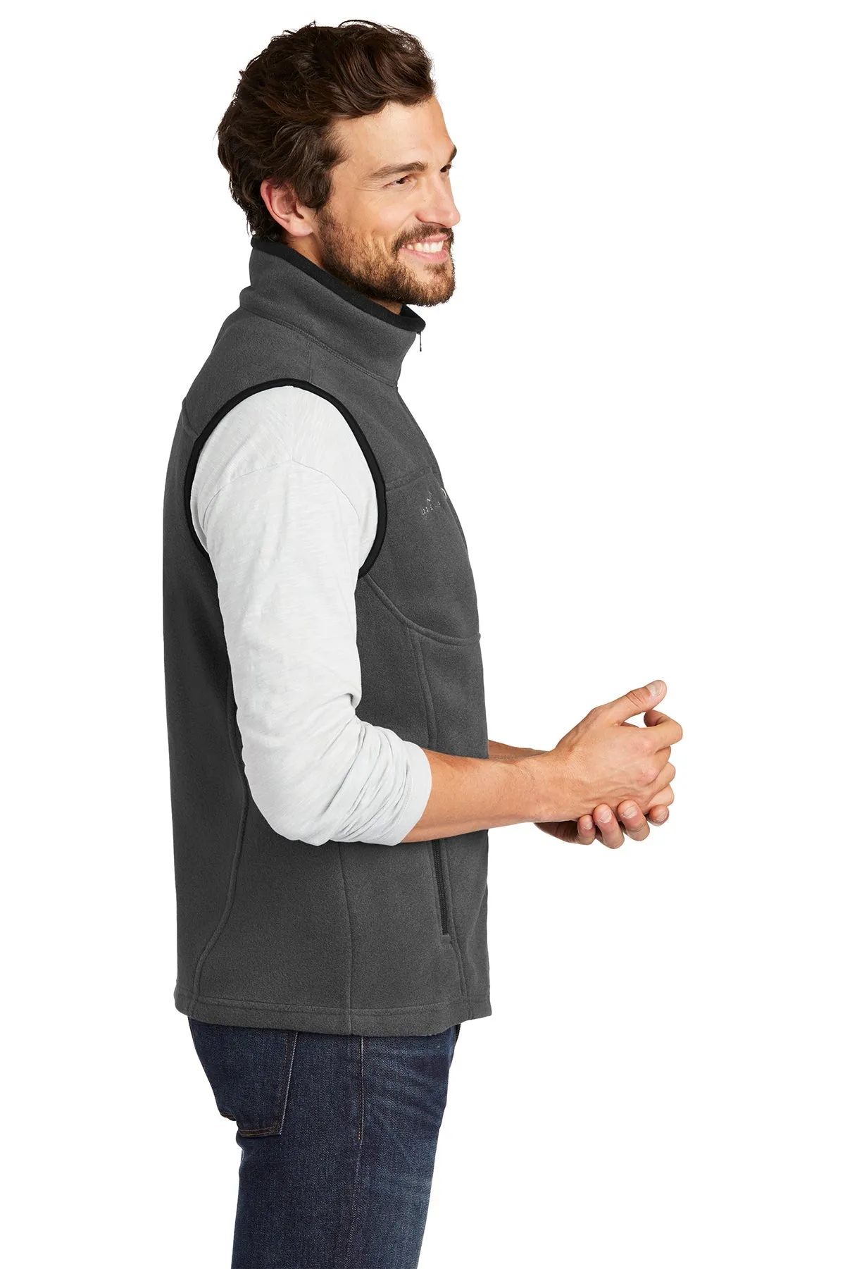 Eddie Bauer Branded Fleece Vests, Grey Steel