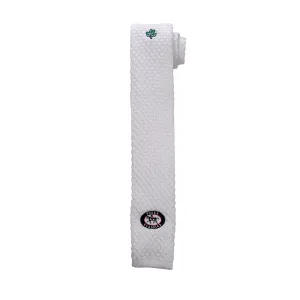 Essex Classics Men’s “Babington Clover” White Knit Necktie