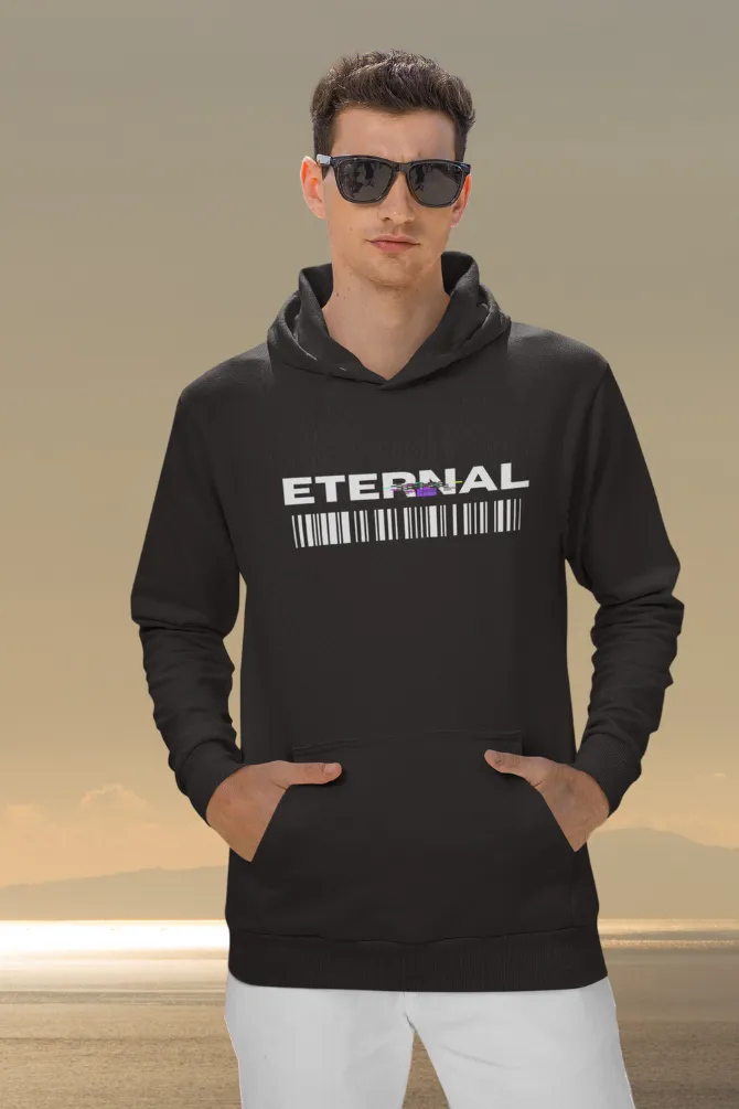 Eternal Black Printed Hoodie for men