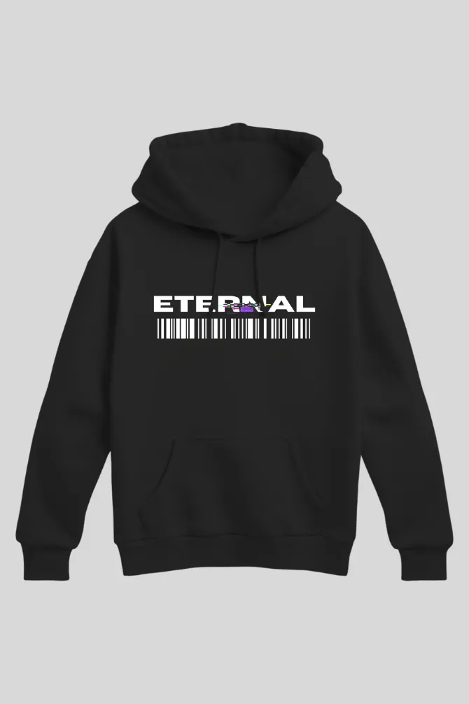 Eternal Black Printed Hoodie for men