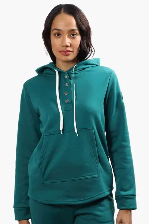 Fahrenheit Fleece Henley Hoodie - Teal