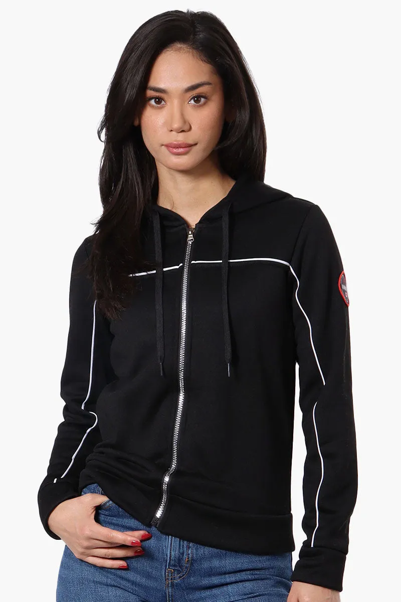 Fahrenheit Piping Detail Zip Up Hoodie - Black