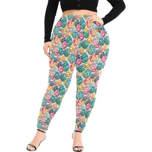 Festive Egg Women's Plus Size High Waited Leggings Women's High Waist Leggings(Plus Size)(ModelL45)