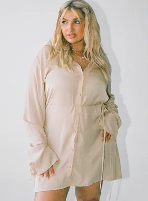 Forbidden Mini Dress Beige Curve