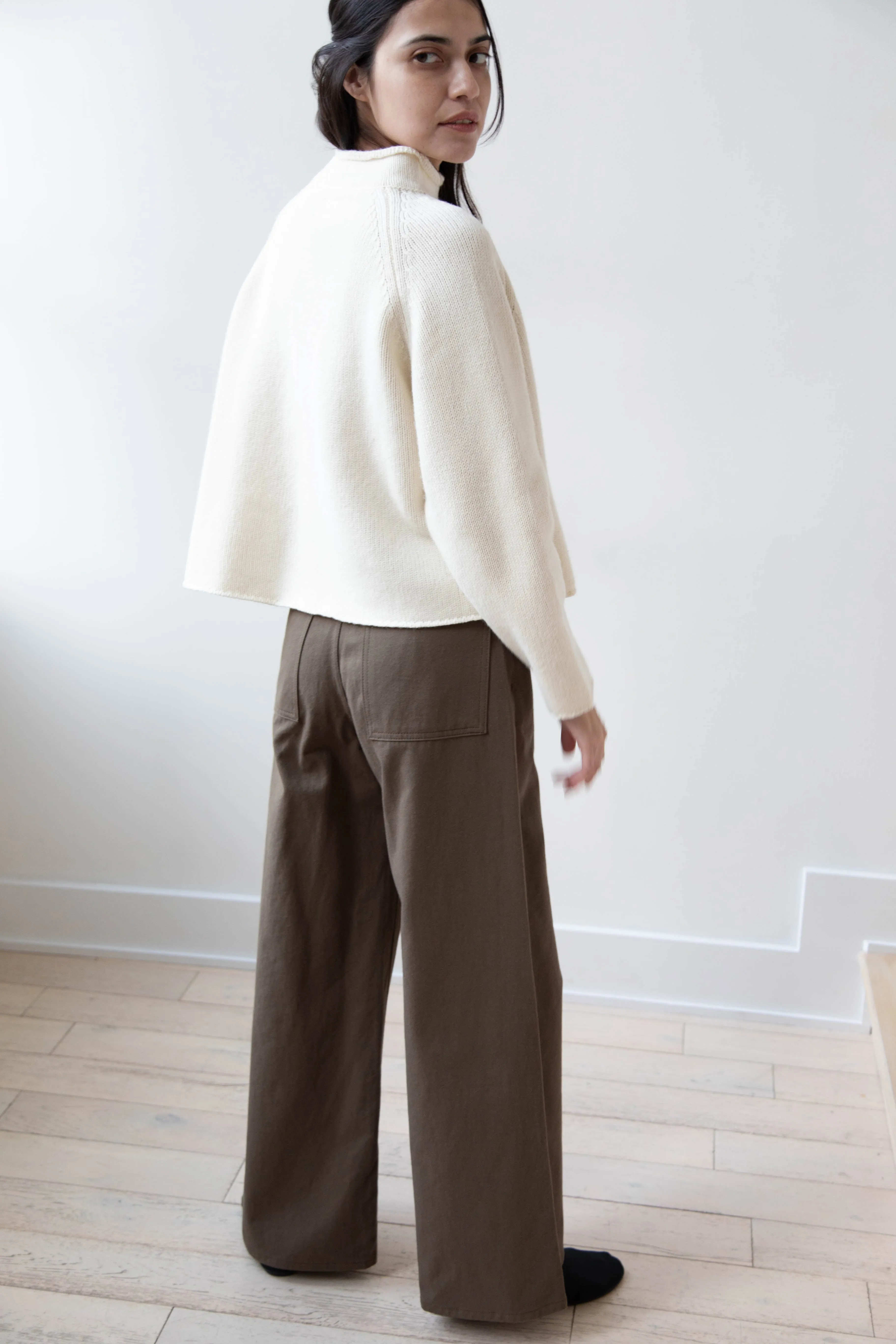 Gauze | Rollneck Wool Cotton Pullover in Milk