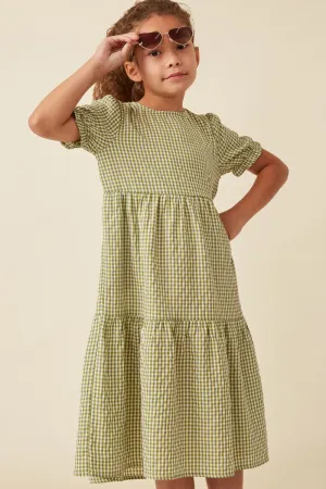 Girls Relaxed Lightweight Gingham Button Dress