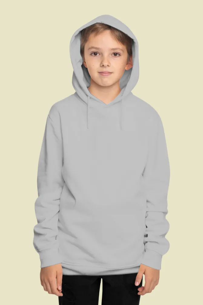 Grey Melange Hoodie for boy