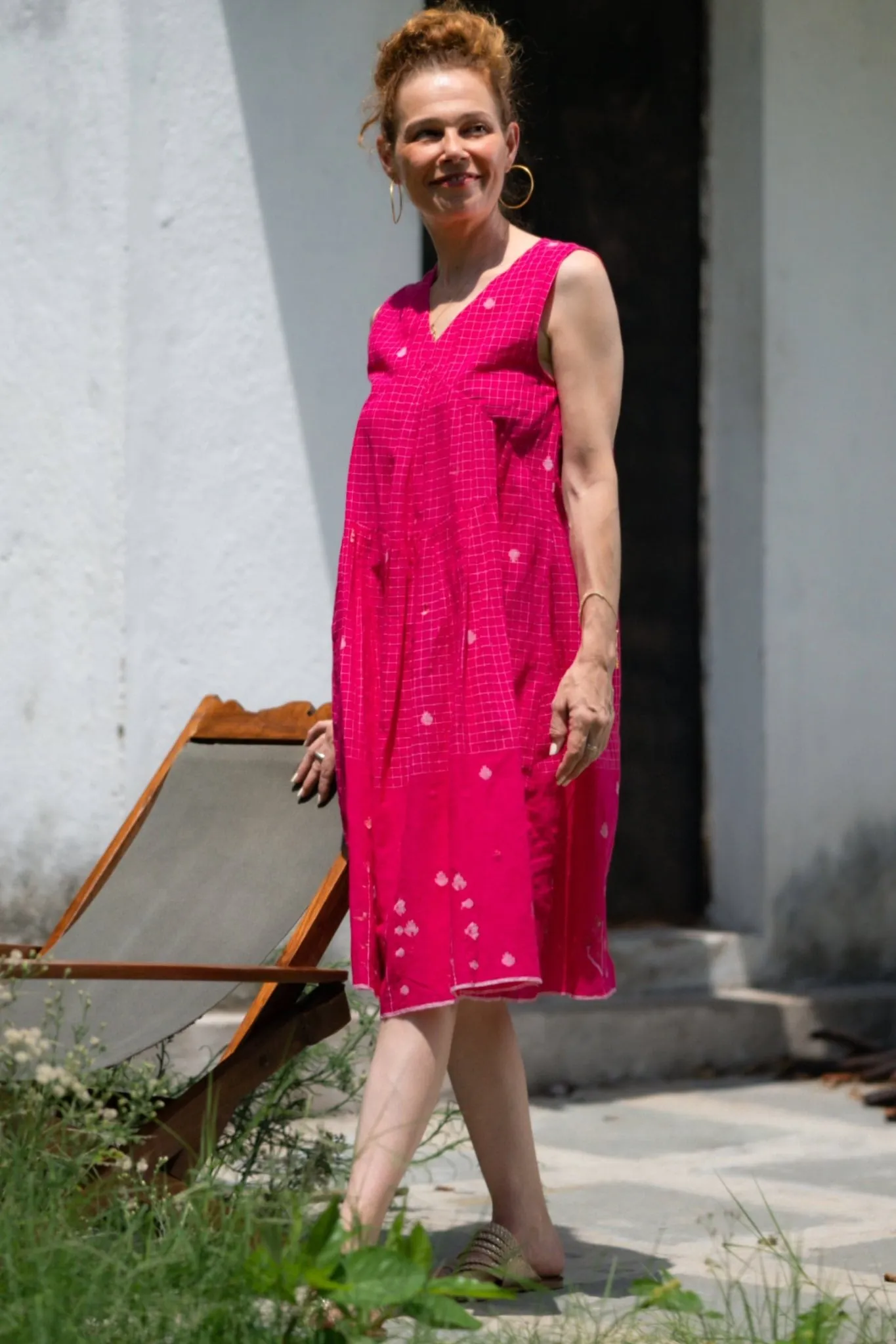 Jaipur - Jamdani Bright Pink Dress