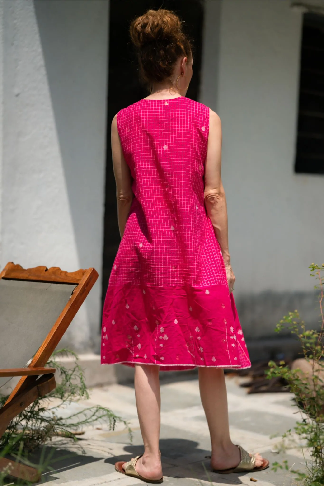 Jaipur - Jamdani Bright Pink Dress