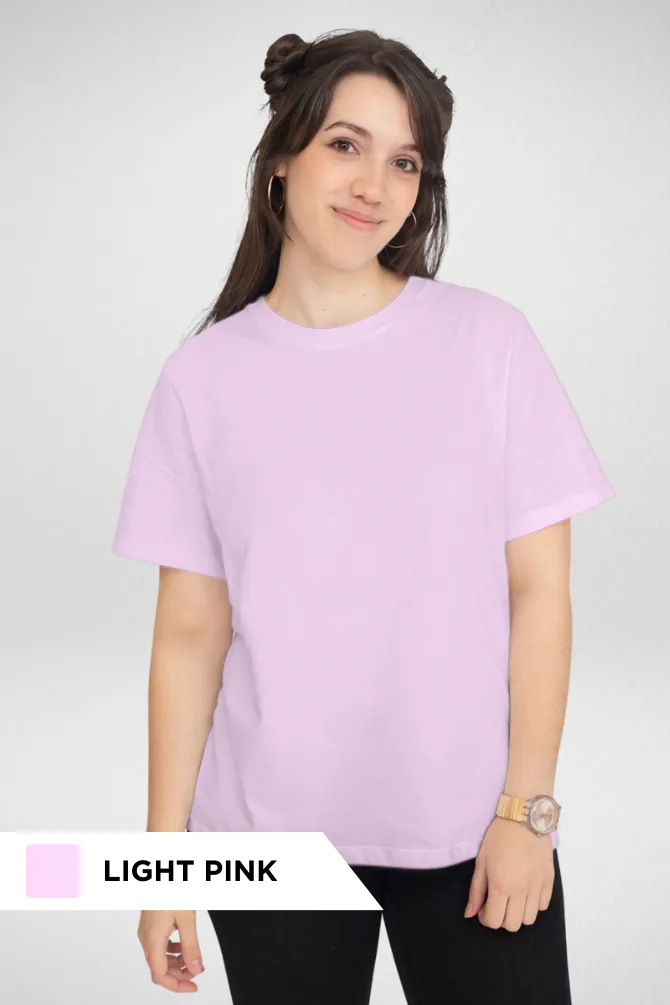 Lavender and Light Pink Plain T-shirts Combo for Women