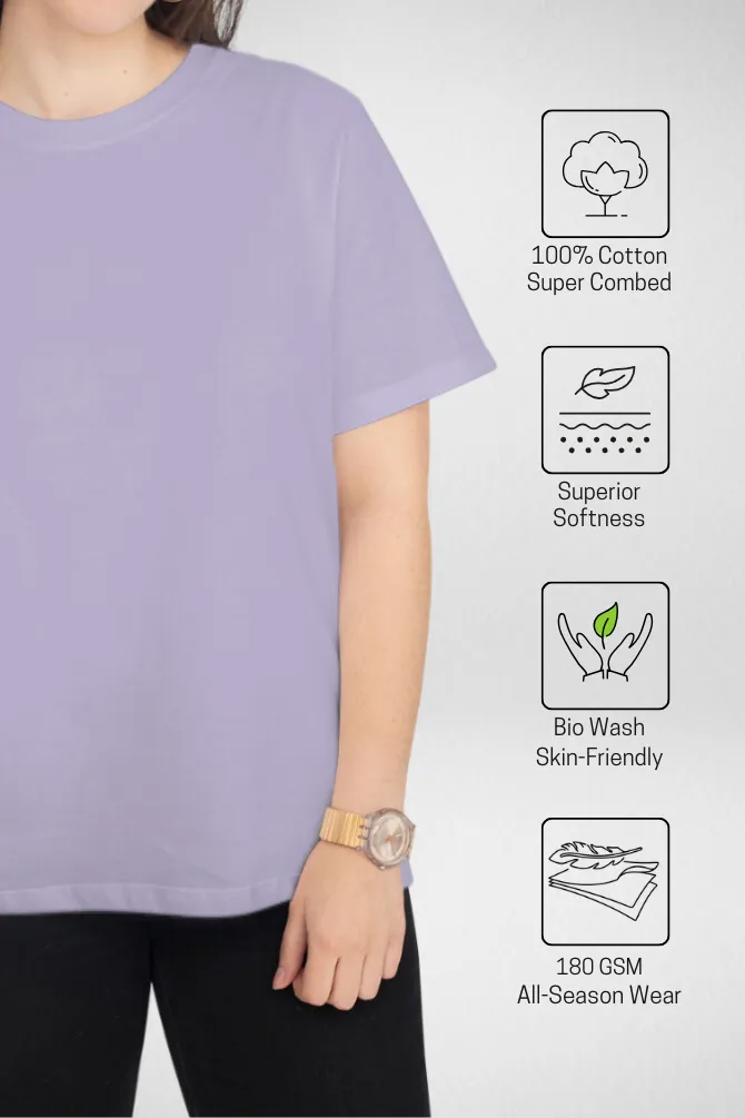 Lavender and Light Pink Plain T-shirts Combo for Women