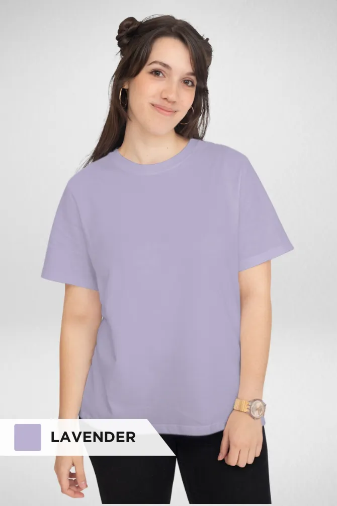 Lavender and Light Pink Plain T-shirts Combo for Women