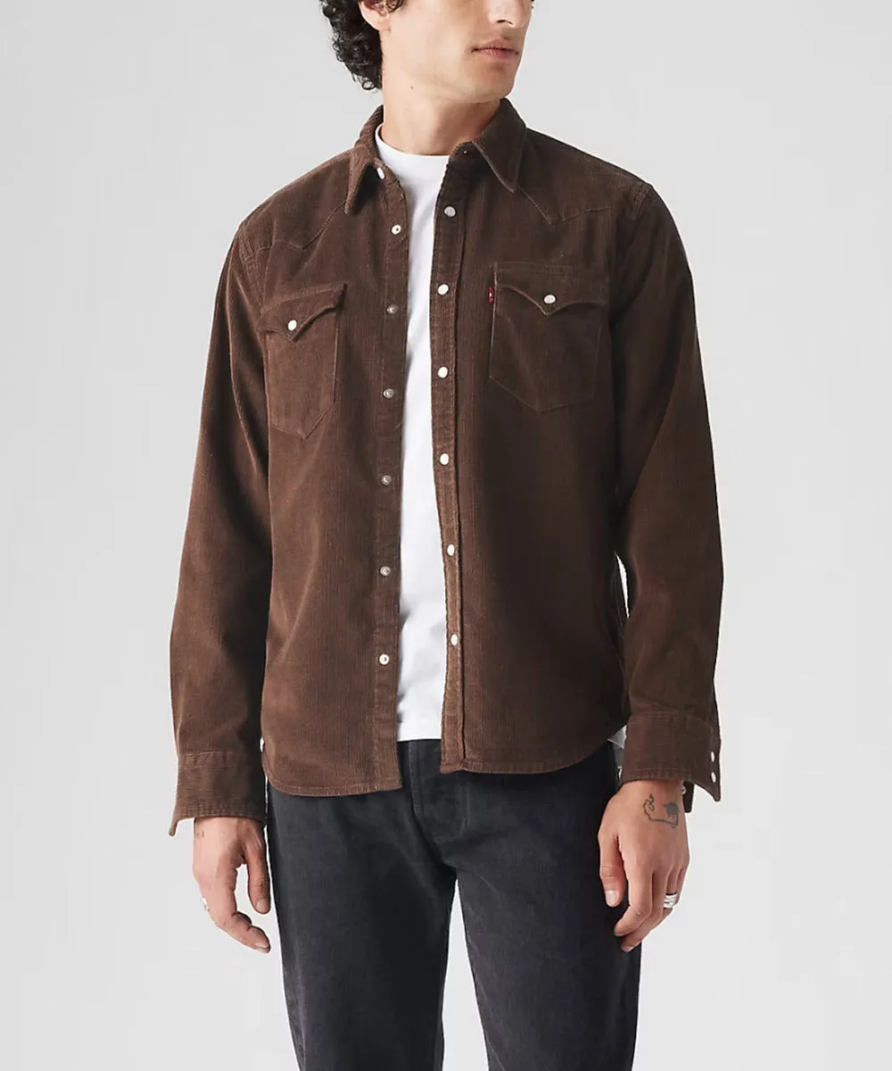 Levi's Men's Classic Standard Denim Western Shirt - Coffee Brown