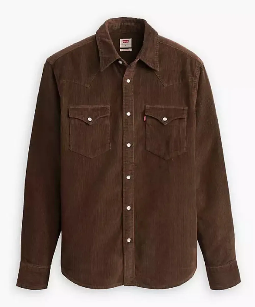 Levi's Men's Classic Standard Denim Western Shirt - Coffee Brown