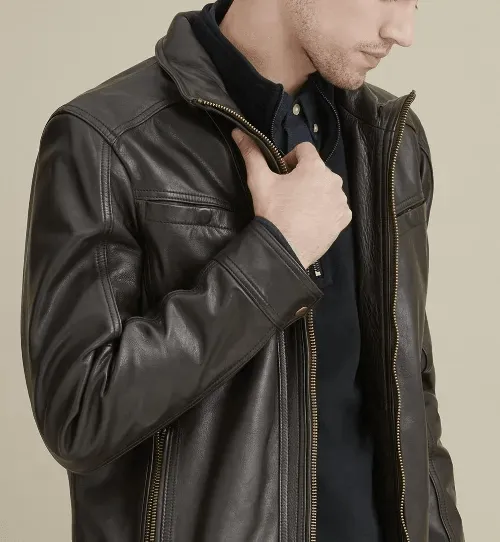 Mens Black Vintage Leather Jacket