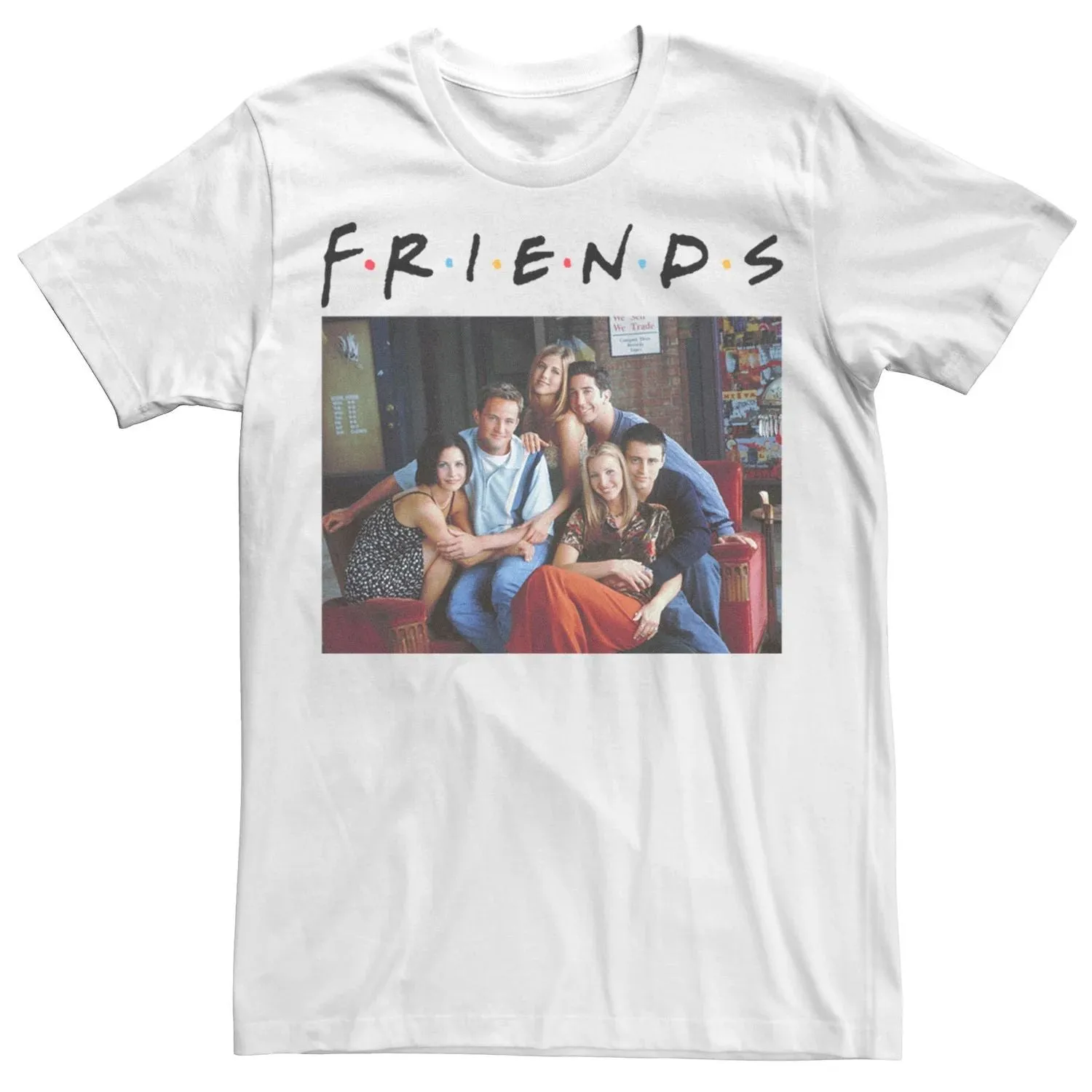 Men's Friends Classic Logo Group Portrait T-Shirt Licensed Character