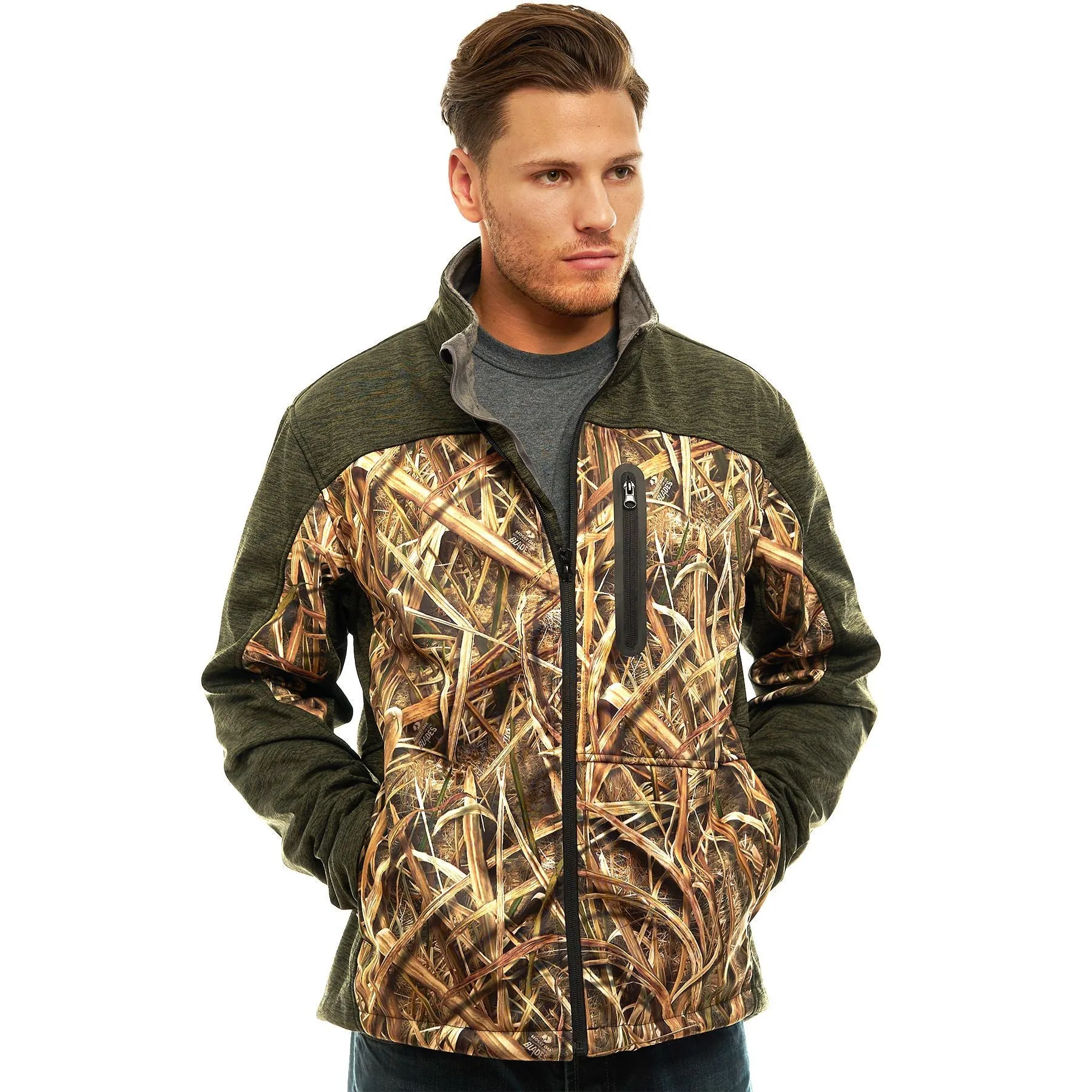 Men's Moss Oak Custom XRG Softshell Jacket Shadow Grass Blades Camo