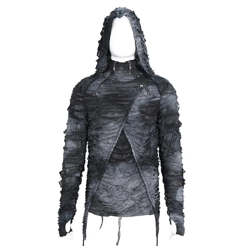 Men's Punk Tie-dyed Ripped Hoodies