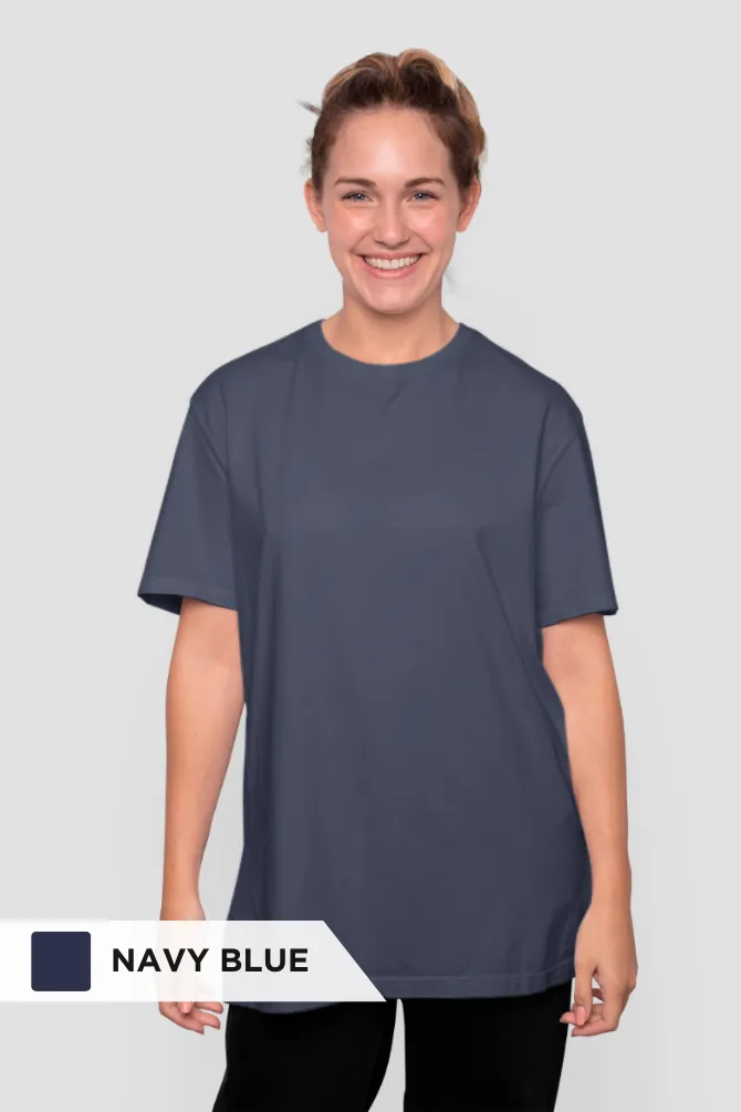 Navy Blue and Lavender Oversized T-Shirts Combo for Women