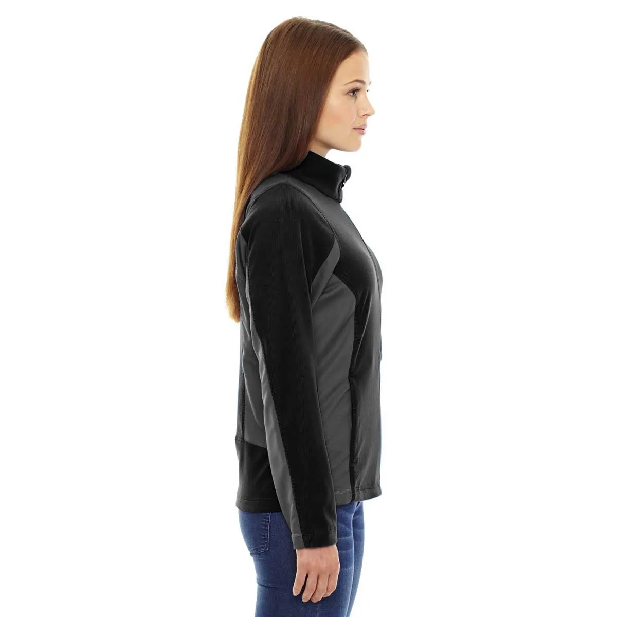 North End Women's Black Generate Textured Fleece Jacket