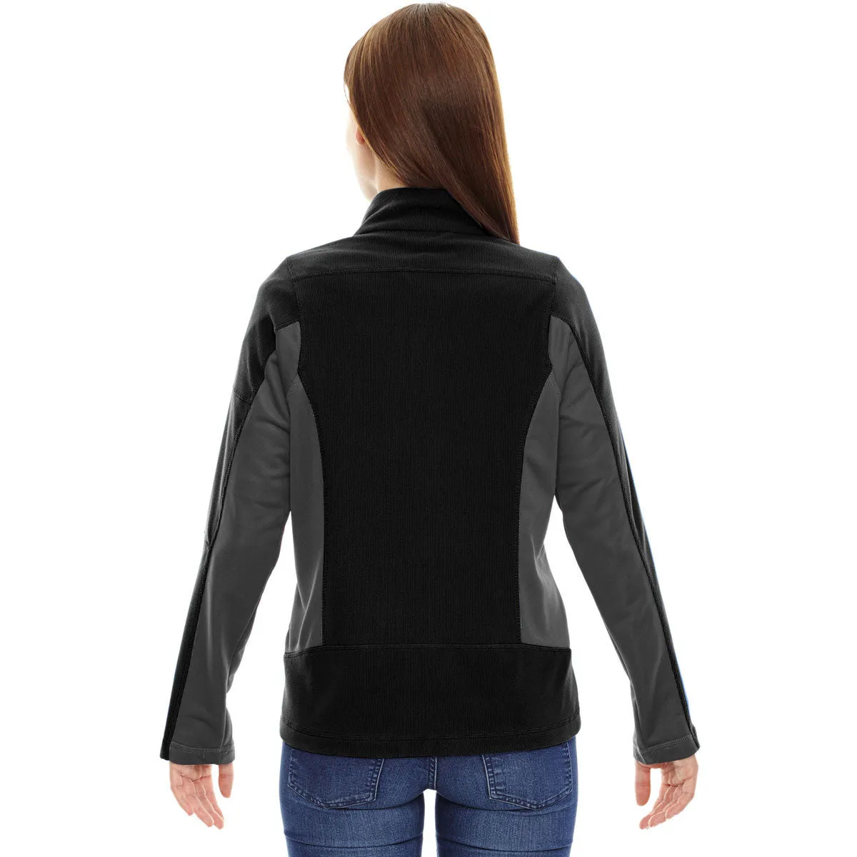 North End Women's Black Generate Textured Fleece Jacket