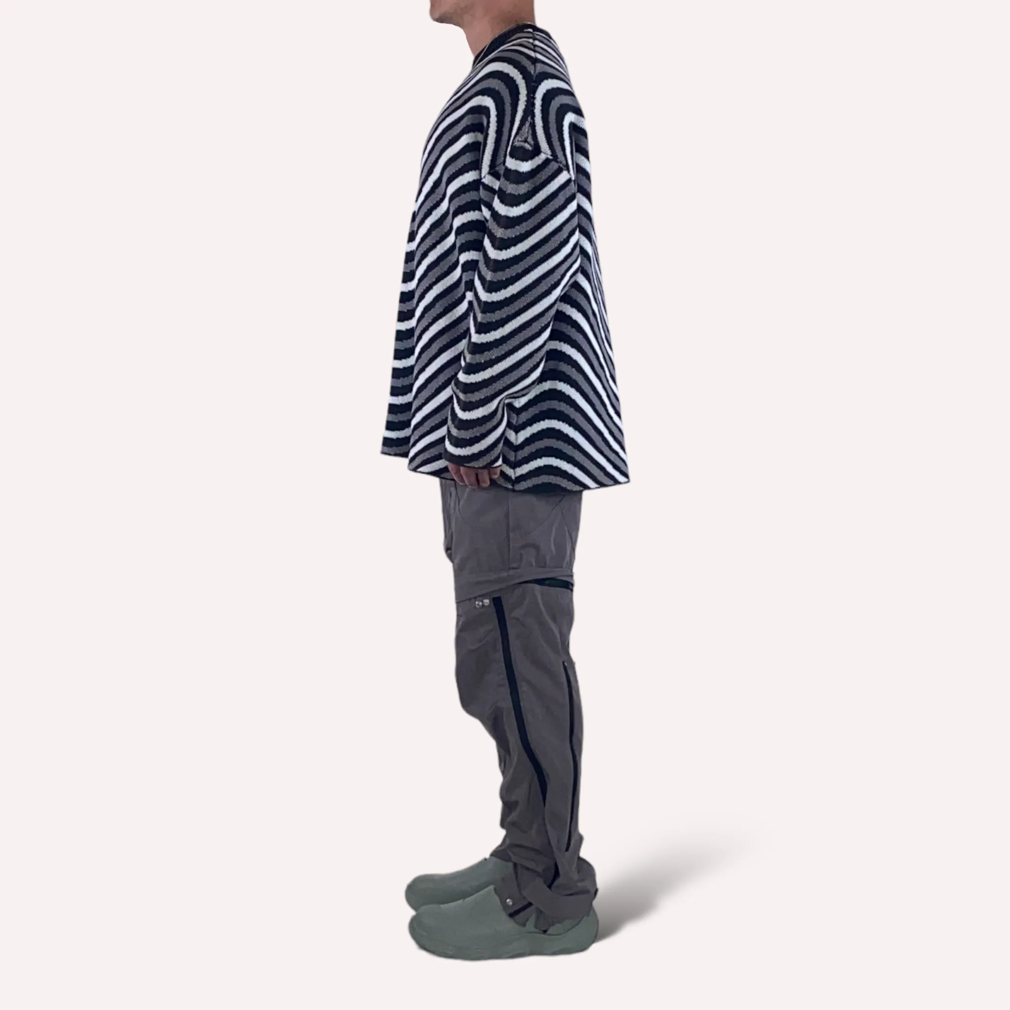 Oversized fit heavyweight jacquard sweater - final sale