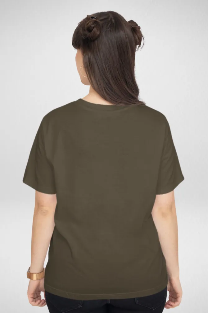 Pack Of 3 Plain T-shirts Coffee Brown Olive Green and Beige for Women