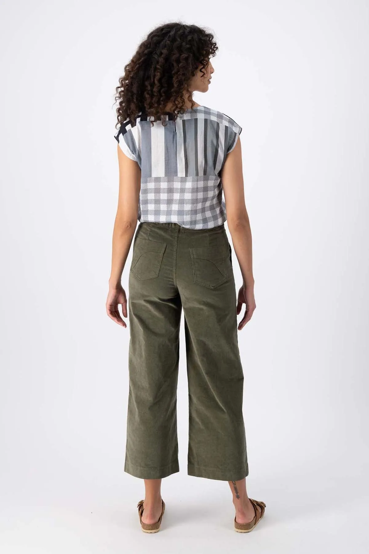 Peggy Pants Green in Spring Corduroy