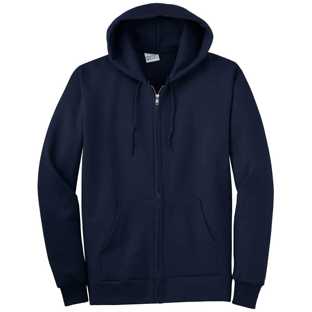 Port & Company Men's Navy Ultimate Full Zip Hooded Sweatshirt