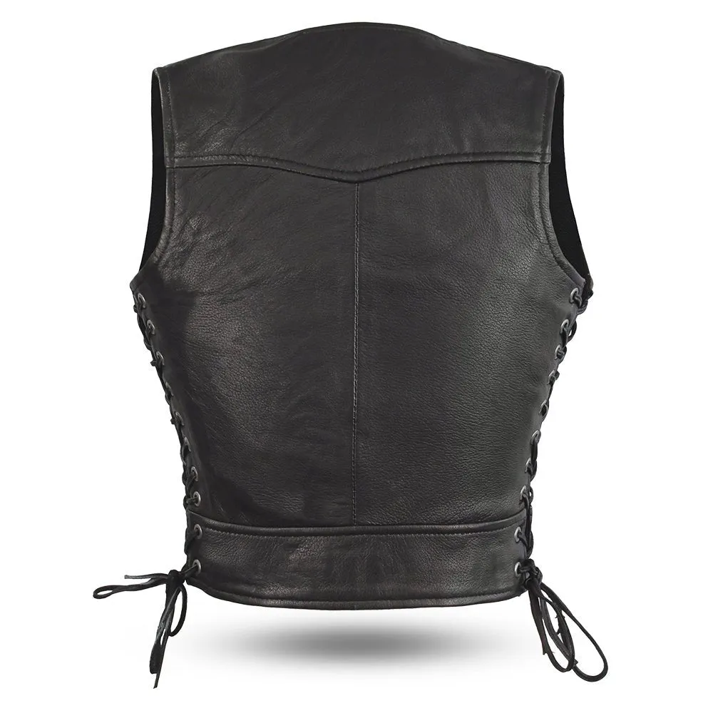 Raven Women's Motorcycle Leather Vest