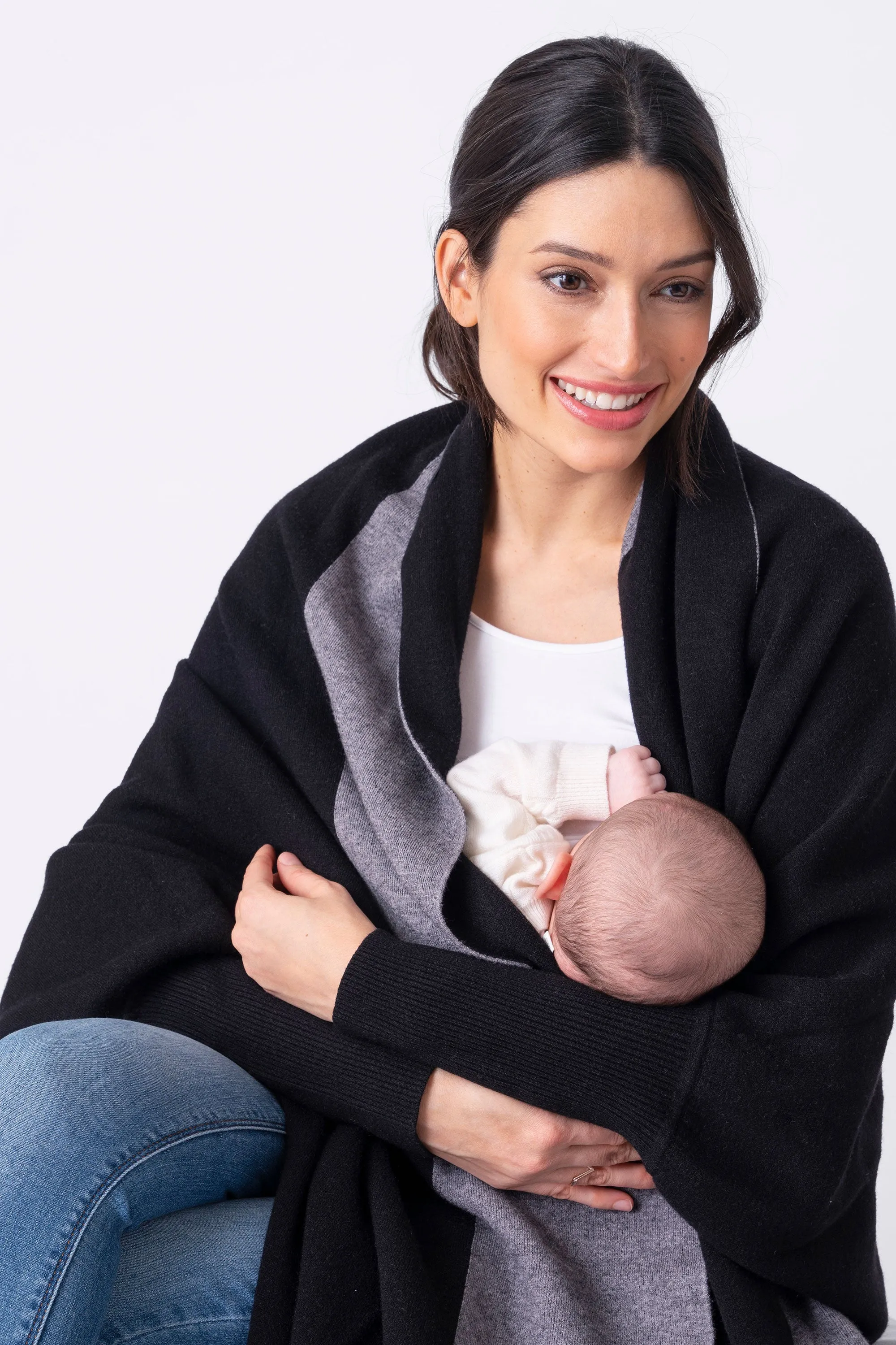 Seraphine Ramira Luxury Black Maternity & Nursing Shawl