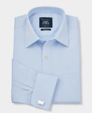 Sky Blue Cotton Twill Classic Fit Shirt - Single or Double Cuff